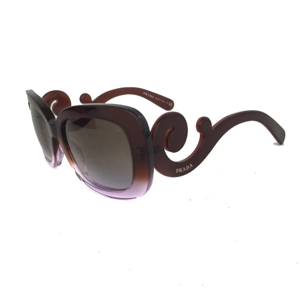 Prada Burgundy Purple Scroll Temple Sunglasses